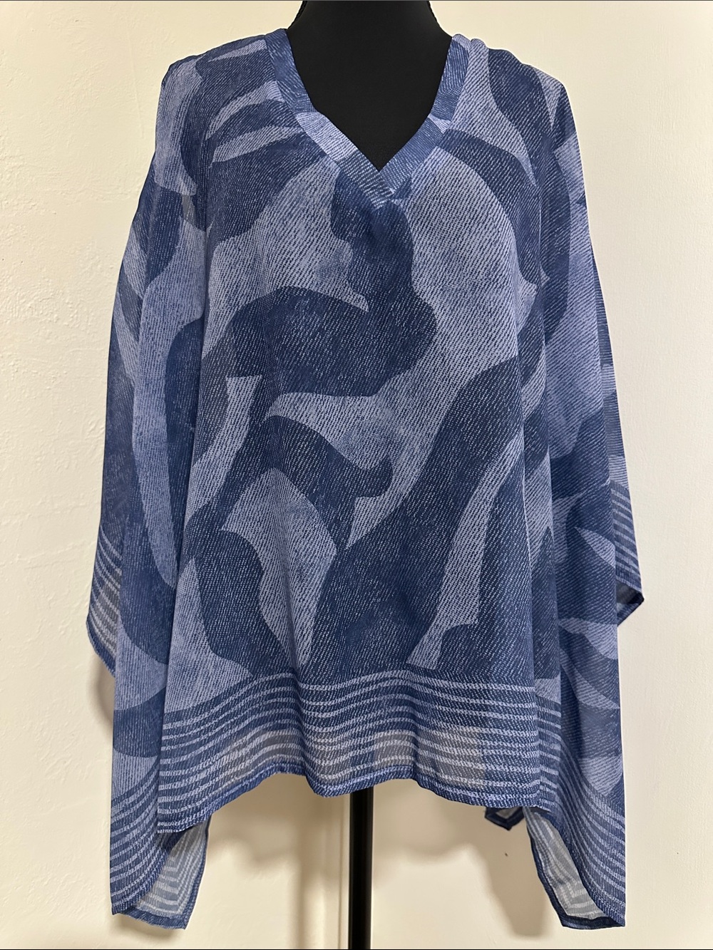 NWT- Chico’s Blue V-Neck Women's Poncho Top